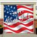 The Holiday Aisle® American Flag Happy 4th of July Garage Door Mural Polyester in Blue/Red | 84 H x 96 W x 1 D in | Wayfair
