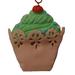 The Holiday Aisle® 4" Brown & Green Sweet Memories Cupcake w/ Cherry on Top Christmas Ornament Ceramic/Porcelain | 17 H x 1 W x 1 D in | Wayfair