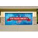 The Holiday Aisle® Fireworks God Bless America Garage Door Mural Polyester in Blue/Red | 84 H x 192 W x 1 D in | Wayfair