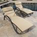 Three Posts™ Northridge 82" Long Reclining Chaise Lounge Set w/ Sunbrella Cushion Metal/Wicker/Rattan | 17 H x 29 W x 82 D in | Outdoor Furniture | Wayfair