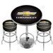 Trademark Global Chevrolet Game Room Combo 3 Piece Pub Table Set Wood/Metal in Black/Brown/Gray | 42 H in | Wayfair GM9800