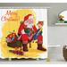 The Holiday Aisle® Christmas Kid & Santa Gifts Single Shower Curtain Polyester | 75 H x 69 W in | Wayfair THLA1999 39393917