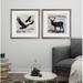 Union Rustic 'Birchbark Eagle & Bear' 2 Piece Framed Graphic Art Print Set Wood/Canvas/Paper in Brown/Green | 16 H x 16 W x 0.75 D in | Wayfair