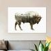 East Urban Home Bison by Riza Peker - Wrapped Canvas Graphic Art Print Canvas, Cotton in Green/White | 18 H x 26 W x 1.5 D in | Wayfair