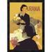 Global Gallery 'Urania Bier und Speise Restaurant' Framed Vintage Advertisement Canvas in Black/Yellow | 26 H x 18 W x 1.5 D in | Wayfair