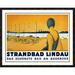 Global Gallery 'Strandbad Lindau' by Charles Metzger Framed Vintage Advertisement Paper in Orange | 33.29 H x 42 W x 1.5 D in | Wayfair