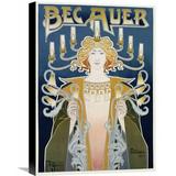Global Gallery 'Bec Auer' by Privat Livemont Vintage Advertisement on Wrapped Canvas in Green | 22 H x 15.7 W x 1.5 D in | Wayfair