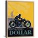 Global Gallery 'Motos & Cycles Dollar' by Vaillant Vintage Advertisement on Wrapped Canvas Canvas | 30 H x 22.831 W x 1.5 D in | Wayfair