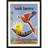 Global Gallery 'Fly to South America' by Jean Dubois Framed Vintage Advertisement Paper in White | 36 H x 26 W x 1.5 D in | Wayfair