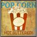 Global Gallery 'Pop Corn' by Skip Teller Framed Vintage Advertisement on Canvas in Blue/Brown/Red | 24 H x 24 W x 1.5 D in | Wayfair