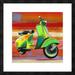 Global Gallery 'Pop Scooter I' by Teo Rizzardi Framed Painting Print Paper in Green/Orange | 26 H x 26 W x 1.5 D in | Wayfair DPF-459240-1818-257