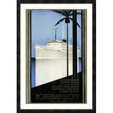 Global Gallery 'Rotterdam Lloyd' by Johann Von Stein Framed Vintage Advertisement Paper in White | 36 H x 25.19 W x 1.5 D in | Wayfair