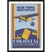 Global Gallery 'Colonial Air Transport - New York to Boston by Air' Framed Vintage Advertisement Paper in Blue | 42 H x 30 W x 1.5 D in | Wayfair