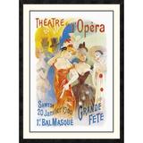 Global Gallery 'Theatre de l'Opera' Framed Vintage Advertisement in Blue/Orange/Yellow | 42 H x 30 W x 1.5 D in | Wayfair DPF-342928-2436-119