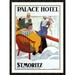 Global Gallery 'Palace Hotel/St. Moritz' by Emil Cardinaux Framed Vintage Advertisement Paper in Gray/Orange | 42 H x 31.27 W x 1.5 D in | Wayfair