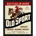 Global Gallery 'Old Sport Kentucky Straight Bourbon Whiskey' Framed Vintage Advertisement Metal in Black/Red | 32 H x 26 W x 1.5 D in | Wayfair
