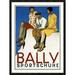 Global Gallery 'Bally Sportschuhe' by Emil Cardinaux Framed Vintage Advertisement Paper in Blue/Red/Yellow | 42 H x 31.45 W x 1.5 D in | Wayfair