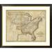 Global Gallery Eagle Map of the United States, 1833 by Joseph & James Churchman Framed Graphic Art Paper in Gray | 39 H x 46 W x 1.5 D in | Wayfair