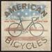 Global Gallery 'American Bikes' by Skip Teller Framed Vintage Advertisement on Canvas in Blue/Brown | 18 H x 18 W x 1.5 D in | Wayfair