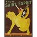 Global Gallery 'Rhum Saint Esprit, 1919' by J. Spring Framed Vintage Advertisement on Canvas Metal in Brown/Green | 32 H x 24 W x 1.5 D in | Wayfair