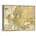 Global Gallery Ethnographische Karte von Europa, 1847 by Heinrich Berghaus Graphic Art on Wrapped Canvas in Yellow | 13 H x 16 W x 1.5 D in | Wayfair