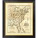 Global Gallery Map of The United States, 1845 by John Warner Barber Framed Graphic Art on Canvas Paper | 26 H x 22 W x 1.5 D in | Wayfair