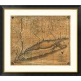 Global Gallery Map of the Southern Part of The State of New York, 1815 by William Damerum Framed Graphic Art in Black | Wayfair DPF-295051-30-296