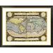 Global Gallery 'Theatrum Orbis Terrarum' by Abraham Ortelius Framed Graphic Art Metal in Blue/Yellow | 32 H x 40 W x 1.5 D in | Wayfair