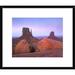 Global Gallery 'Moon Over Mittens, Monument Valley, Arizona' Framed Photographic Print Paper in Indigo/Red | 18 H x 22 W x 1.5 D in | Wayfair