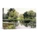 Global Gallery 'Water Lilies on a Pond' by Isaak Levitan Painting Print on Wrapped Canvas in Brown/Gray/Green | 14.32 H x 22 W x 1.5 D in | Wayfair