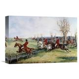 Global Gallery 'Gone Away' by Henry Thomas Alken Painting Print on Wrapped Canvas in Brown/Green/Red | 20.79 H x 30 W x 1.5 D in | Wayfair