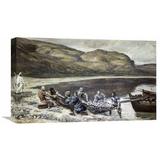 Global Gallery 'Second Miraculous Draught of Fishes' by James Tissot Painting Print on Wrapped Canvas in Blue/Green/White | Wayfair