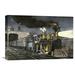 Global Gallery 'Night Express: The Start' by Currier & Ives Painting Print on Wrapped Canvas in Black/Gray | 14.85 H x 22 W x 1.5 D in | Wayfair