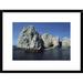 Global Gallery 'Granite Outcrop, Cabo San Lucas, Baja California, Mexico' Framed Photographic Print Paper in Blue | 18 H x 24 W x 1.5 D in | Wayfair