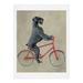 Wrought Studio™ Giant Schnauzer On Bicycle Graphic Art Paper in Gray | 14 H x 11 W x 0.13 D in | Wayfair VKGL5724 33132597