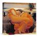 Global Gallery 'Flaming June' by Lord Frederick Leighton Painting Print on Wrapped Canvas in Black/Brown/Orange | 21.93 H x 22 W x 1.5 D in | Wayfair