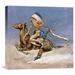 Global Gallery 'Pony War Dance' by Frederic Remington Painting Print on Wrapped Canvas in Blue/Brown | 20.999 H x 22 W x 1.5 D in | Wayfair