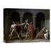 Global Gallery 'Oath of the Horatii' by Jacques-Louis David Painting Print on Wrapped Canvas in Gray/Red | 12.38 H x 16 W x 1.5 D in | Wayfair