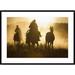 Global Gallery 'Cowboys Herding Horses at Dusk' Framed Photographic Print Paper in Black/Brown | 30 H x 42 W x 1.5 D in | Wayfair