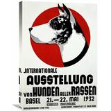 Global Gallery 'Ausstellung von Hunden' by Johannes Handschin Vintage Advertisement on Wrapped Canvas in Black/Red | Wayfair GCS-295825-22-142