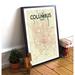 Wrought Studio™ Columbus City Map - Graphic Art Print Paper | 24 H x 18 W x 0.05 D in | Wayfair VRKG7472 43629858