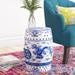 World Menagerie Bilmont Dragon's Breath Garden Stool Ceramic in Blue/White | 18 H x 13 W x 13 D in | Wayfair WDMG4659 32224523