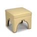 Zentique Marnix Accent Stool Linen/Wood/Upholstered in Yellow | 17.5 H x 19.5 W x 19.5 D in | Wayfair ZEN05 J