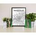 Williston Forge 'Nashville City Map' Graphic Art Print Poster in Ink/White Paper in Blue/White | 24 H x 18 W x 0.05 D in | Wayfair