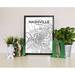 Williston Forge 'Nashville City Map' Graphic Art Print Poster in Ink/White Paper in Blue/White | 17 H x 11 W x 0.05 D in | Wayfair