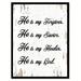Winston Porter He is My Forgiver, He is My Savior, He is My Healer, He is My God - Picture Frame Textual Art Print on Canvas in Black/White | Wayfair