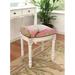 123 Creations Solid Wood Accent Stool Wood/Upholstered in Pink/Brown | 19 H x 16 W x 15 D in | Wayfair C920CWFS