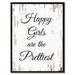 Winston Porter Happy Girls are the Prettiest Happy - Picture Frame Textual Art Print on Canvas in Gray | 37 H x 28 W x 1.2 D in | Wayfair