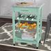 Winston Porter Macy Rolling Granite Kitchen Cart w/ Utility Drawer & Basket Granite in Green | 33.88 H x 22.88 W x 15.75 D in | Wayfair