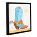 Zoomie Kids Kelley Boy Boot Graphic Art on Canvas Canvas, Metal in Blue/Brown | 24 H x 24 W x 2 D in | Wayfair ZMIE4536 41563053